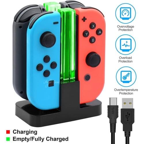 Nintend Switch 4 Joycon Charger Stand LED Joy-con Fast Charging Dock Station for Nintendo Nitendo Switch Joy Con Game Controller