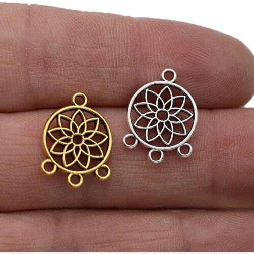 20pcs Antique Silver Plated Dream Catcher Charms Pendants for Jewelry Making Earrings DIY Accessories 19x14mm