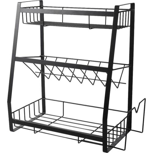 Spice Rack Three-Layer Seasoning Rack Kitchenware Holder Table Top Organizer Spice Rack for Kitchen Cabinet