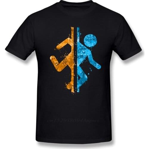 Portal T Shirt Portal Splatter T-Shirt Printed Casual Tee Shirt Mens Cute Cotton Short Sleeves Tshirt