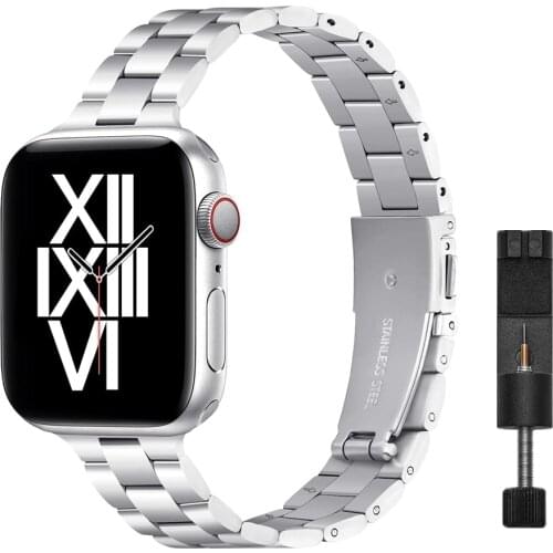 Women Girl Slim Metal Band for Apple Watch SE 6 40mm 44mm Strap Stainless Steel Bracelet for iWatch 5/4/3/2/1 38mm 42mm Correa