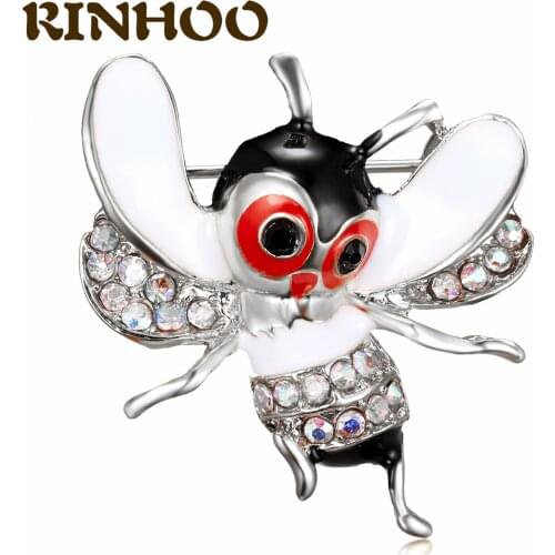 RINHOO Brand Design Cute Cartoon Insect Brooch Women Delicate Little Bee Brooches Rhinestone Pin Brooch Jewelry Gifts For Girl