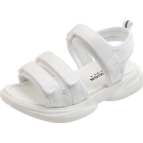 CUZULLAA Children Girls Classic Strap Beach Sandals Summer Shoes Kids Boys Non-slip Hook & Loop Fashion Sandals Size 26-36