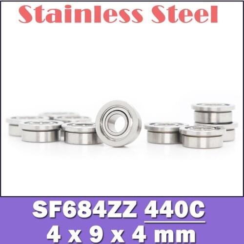 SF684ZZ Flange Bearing 4x9x4 mm 10PCS Double Shielded Stainless Steel Flanged SF684 Z ZZ Ball Bearings SF684Z SF684-2Z F684 ZZ