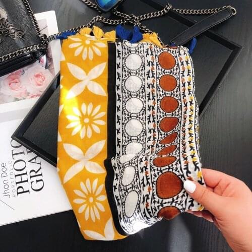 2020 New Fashion Summer Women Cotton Scarf African Floral Patchwork Hijab Shawls and Wraps Female Foulard Echarpe Bandana Snood