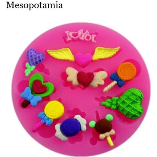 DIY Silica Mould Angel Wings I Love You Silicone Molds Border Decoration Tools Arts Crafts Sewing Embossing Cake Border Tools