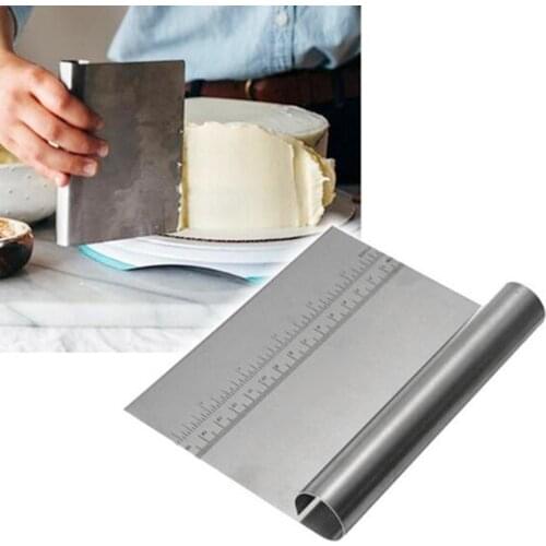 Stainless Steel Dough Scraper Pastry Scraping Cake Baking Tool Kitchen Utensil with Scale Baking scraper