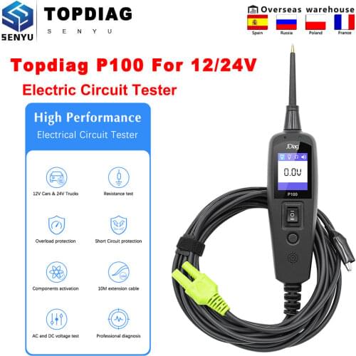 Jdiag P100 Car Electric Circuit Tester 12V/24V Power Probe Car Battery Tester Automotive Tools Electrical System PK Autel PS100