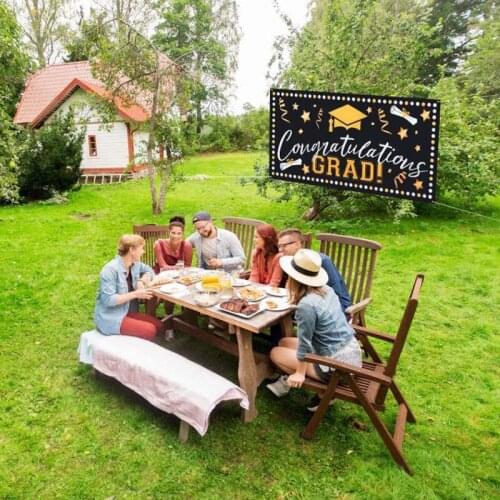 Party Photo booth Props Congratulation GRAD Sign Banner Creative Graduation Party Wall Banner Photo Booth Prop