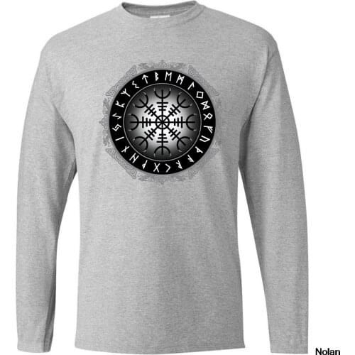 Odin Vikings Compass Lothbrok Lagertha Athelstan Valhalla Long Sleeve T-shirt Spring Autumn Tracksuit Tshirts Round Neck Tops