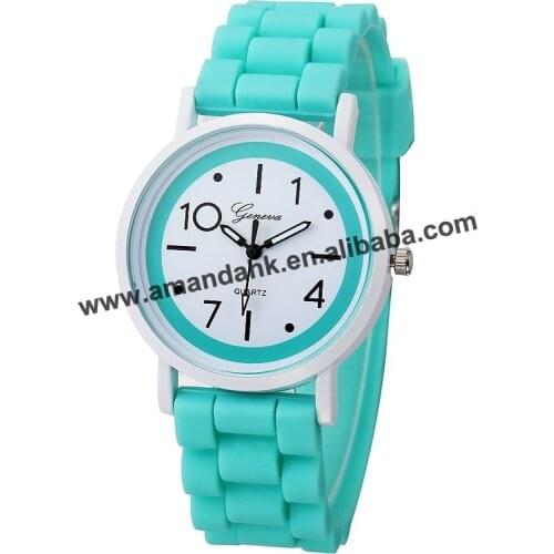 Geneva fashion Cretive silicone girl watches wholesale coloful big number women wrist watch cute korea student wristwatches