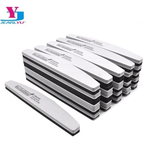 10/20/50Pcs/Lot Thick Sponge Nail Files 100/180/240 Grits Nails File Sanding Buffer Blocks Polish UV Gel Manicure Tools