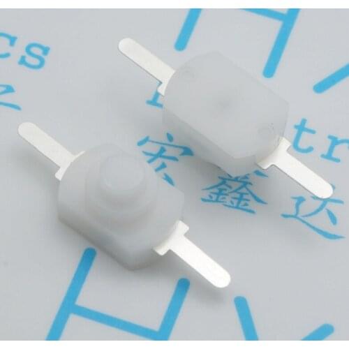100pcs push button Switch 1208YD flashlight switch self locking 1208YD 15A 2P lock white/black tripod button switch ON-OFF