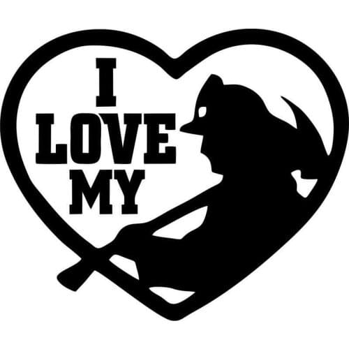 16CM*13.5CM I Love My Fireman Firefighter Heart Man Car Stickers Motorcycle Decorating Stickers With Black Sliver