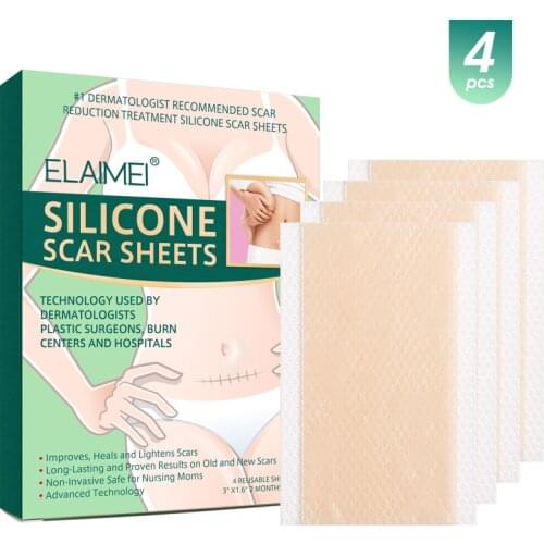 4Pcs Scar Patch Small Size Self-adhesive Scar Patch Wound Patch Caesarean Operation Desalination Scar Patch Skin Repair TSLM1