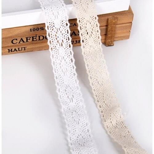 Lace Trim Vintage Lace Ribbon Crochet Lace Scalloped Edge for Bridal Wedding Decoration Christmas Package DIY Sewing,5Yc20000