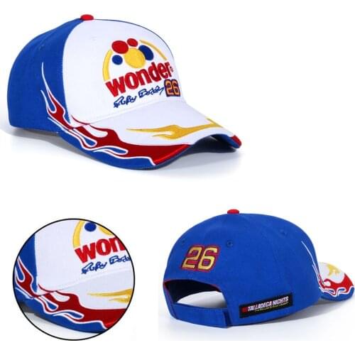 Wonder 26 Ricky Bobby Embroidered Baseball Cap Talladega Nights: The Ballad of Ricky Bobby Cosplay Hat Bread Racecar Carnival