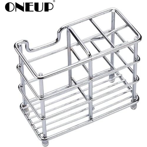 ONEUP Bathroom Stainless Steel Toothbrush Holder Toothpaster Holder Storage Organizer Rack Toothbrush Box Bathroom Accessories