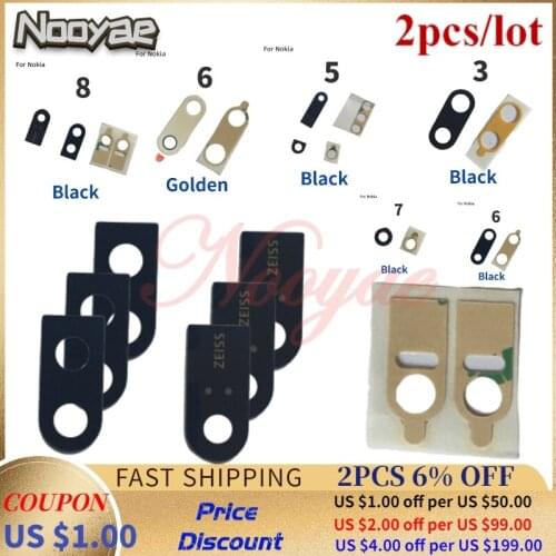 Brand New Top Back Big Rear Camera Glass Lens For Nokia 3 5 6 7 8 6.1 3.1 5.1 5.3 6.2 7.2 X5 X6 8.1 X7 Plus Camera Lens 2pcs/lot
