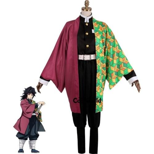Demon Slayer: Kimetsu no Yaiba Tomioka Giyuu Kimono Yukata Uniform Outfit Anime Cosplay Costumes
