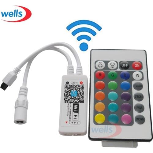 1pcs RGB / RGBW wifi Controller with 24key remote IOS/Android Mobile Phone wireless for 5050 RGB / RGBW LED Strip