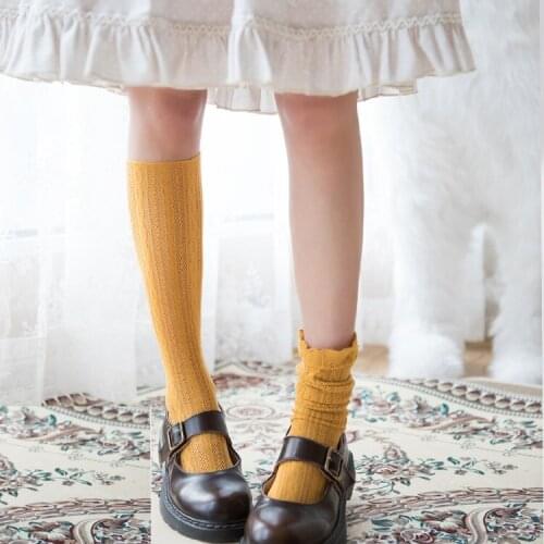 Ins lovely girl summer cotton hollow Student style lolita cosplay white/pink/yellow socks（can mix to buy