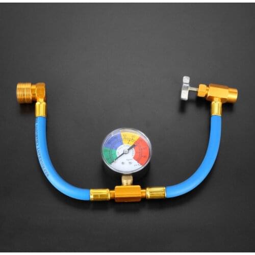 Air Pressure Gauge R134A Refrigerant Recharge Hose 1/2" Can Tap Car Air Conditioning Pressure Gauge Refrigerant charging 382mm