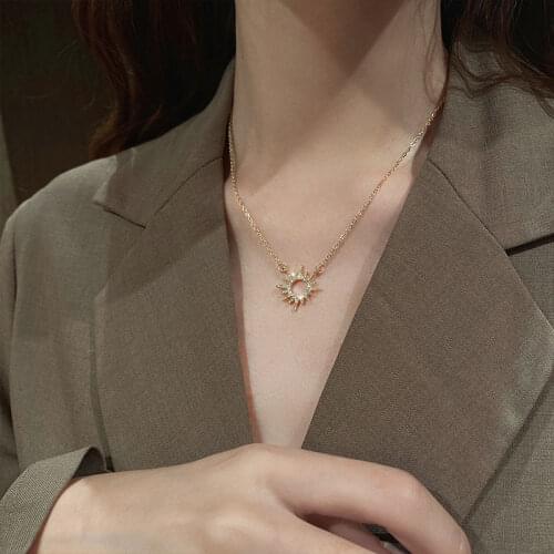 925 Sterling Silver Link Chain Crystal Star Charm Necklace Pendant Christmas Jewelry For Women Wedding Choker dz175