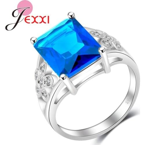 Trendy 925 Sterling Silver Russia Rings For Women Luxury CZ Crystal Wedding Engagement Jewelry Couple Dropship Anillos