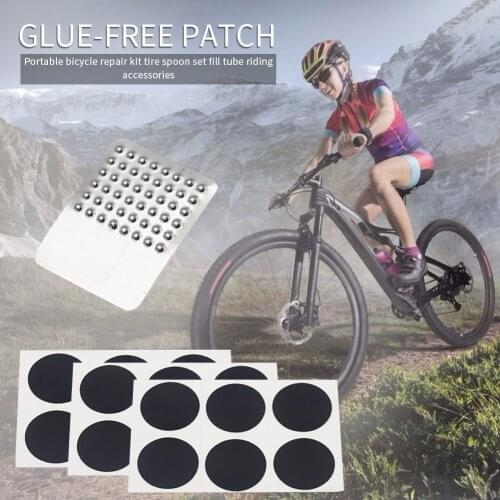 Bicycle Glue-free Patches Tyre Tire Repair Tool Kit Inner Tube Rubber Bike for Outdoor Caring Personal Bicycle Supply
