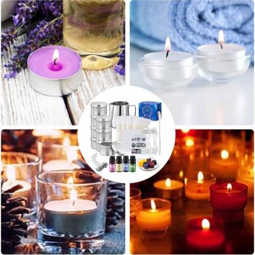 1 Set Scented Candle Making Tool DIY Candle Wax Cup Candle Making Set Handmade Plant Essential Oil Tin Can Family Gift Set