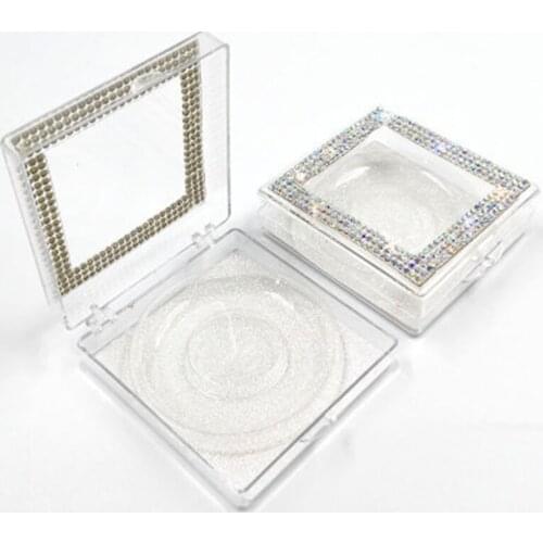 False Eyelashes Packaging Box Empty Lash Rhinestone Case Bling Glitter
