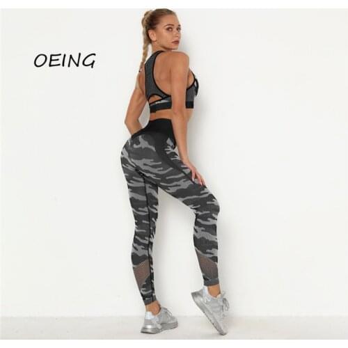 Workout Clothes for Women 2021 Mesh Print Yoga Sets Women Gym Clothes 2 Piece Sets Womens Leggings