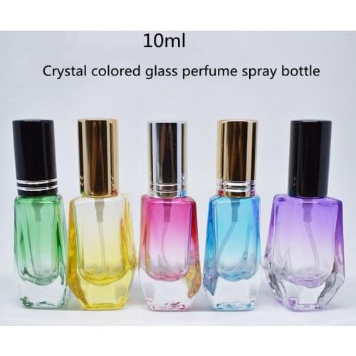 Wholesale10ML Color Gradient Glass Perfume Bottle Fine Mist Spray Bottle Portable Press Small Spray Perfume Bottle