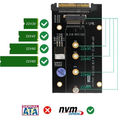 VODOOL U.2 SFF-8639 to M2 SSD Adapter U.2 to M.2 NVME SSD M Key Expansion Card Board for 2230 2242 2260 2280 M2 SSD
