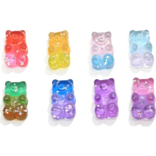 Resin Cabochons Flatback Gummy Bear Candy Necklace Charms DIY Scrapbooking Embellishment Decoration Craft