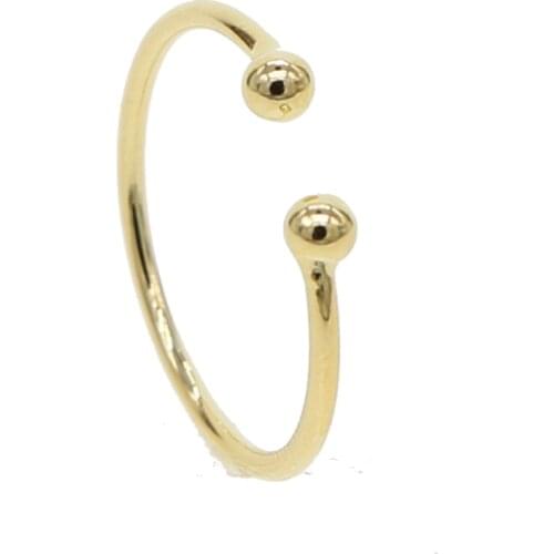 Simple delicate jewelry rings gold filled two ball open adjust young girl minimalist gold color skinny thin midi ring
