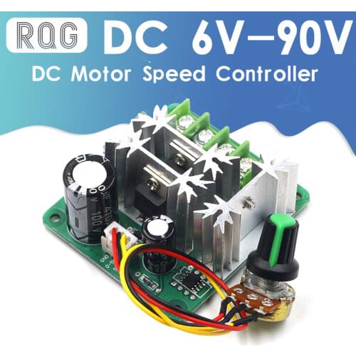 DC6-90V 12V 24VMotor Speed Control Regulator PWM Motor Speed Controller Switch PLC 20A Current Regulator High Power Drive Module