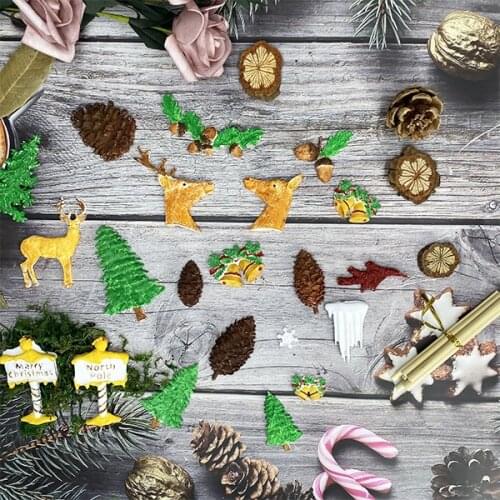 Christmas series elk Christmas tree bell silicone mold chocolate sugar baking mold cake decoration DIY hand mold