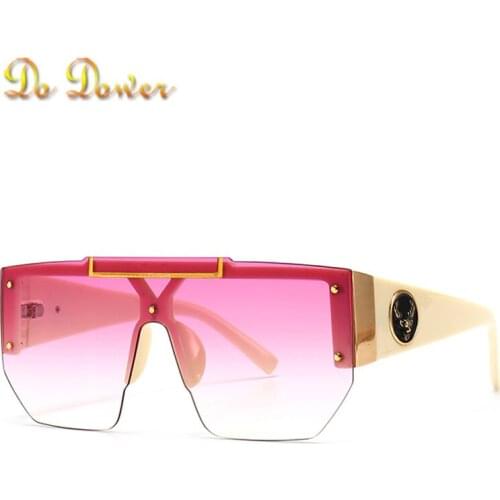 2021 New Vintage Classic Oversized Shield Style Gradient Sunglasses Men Women Rivets Fashion Brand Design UV400 Sun Glasses 6961