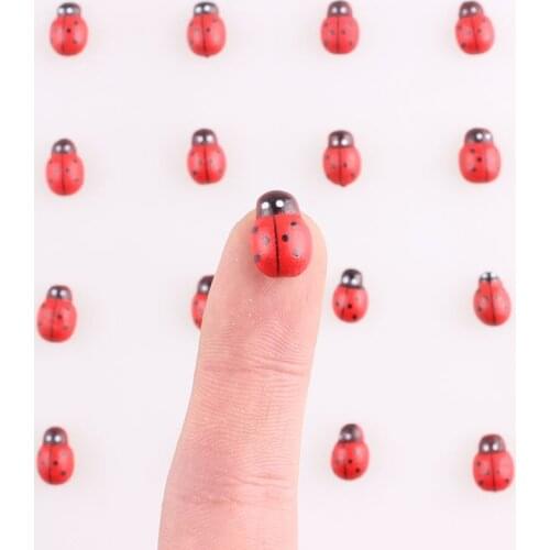 Ladybug Stickers Easter Scrapbooking Buttons Lovely Red Small Wood Buttons for Sewing Garment Supplies Accessory 50PCS E