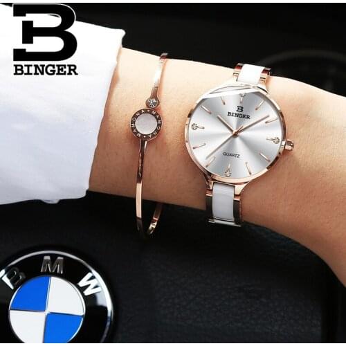 Switzerland BINGER Luxury Women Watch Brand Crystal Fashion Bracelet Watches Ladies Women Wristwatches Relogio Feminino B-1185-3