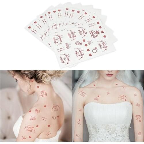 1sheet Bridesmaid Bride Tribe Tattoo Sticker Bride To Be Bachelorette Hen Party Bridal Shower Decor Wedding Decoration Favor-S