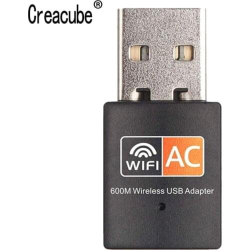 Creacube USB WiFi Adapter 2.4GHz 5GHz 600M WiFi Antenna Dual Band 802.11b/n/g/ac Mini Wireless Computer Network Card Receiver