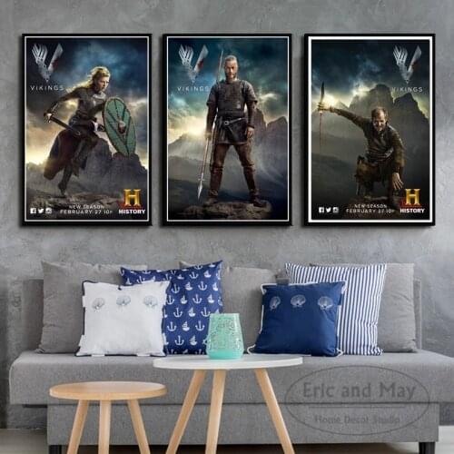 Vikings Classic Tv Series Show Canvas Painting Vintage Posters And Prints Wall Pictures For Living Room Decoration cuadros