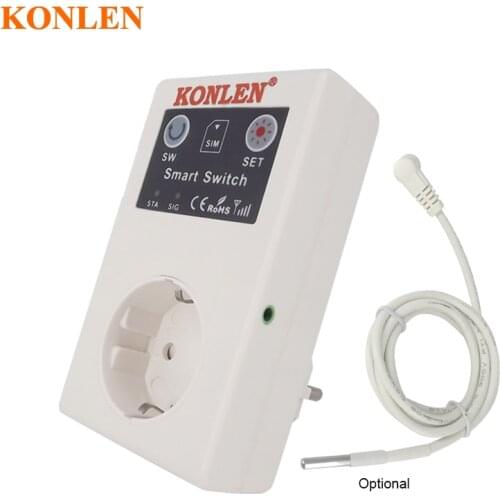 16A GSM Power Socket Relay Switch Outlet EU 220V Temperature Sensor Controller Smart Remote Home Garage Door Gate Opener Control
