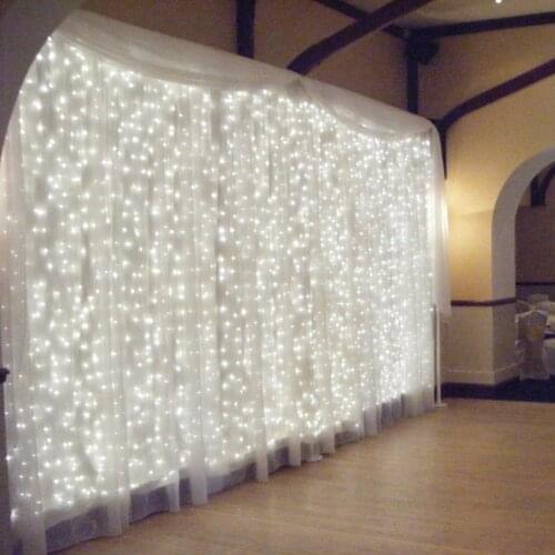 Curtain Lights 6Mx3M 600Led Fairy Light String Light Warm White/White For Home Party Wedding Backdrops