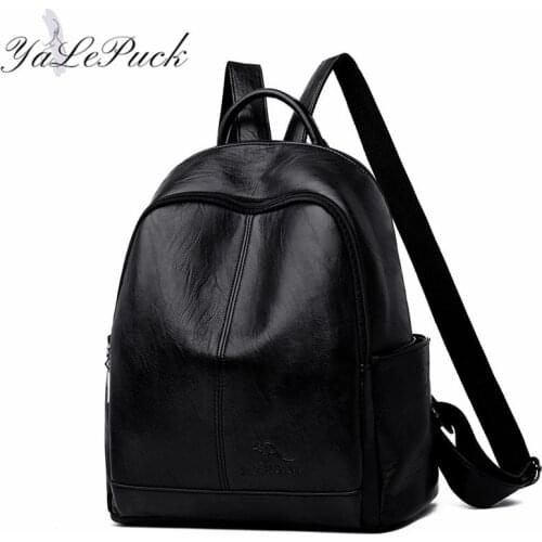 New Women Soft Leather high quality Backpacks Large Capacity School Bags for Teenage Girls Travel Backpack Casual Shoulder Bag