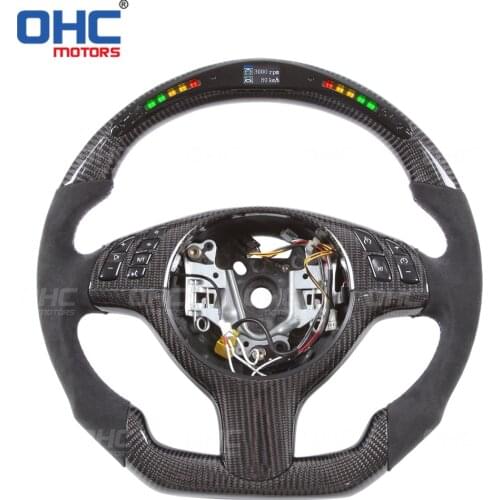 100% Real Carbon Fiber LED Display Steering Wheel compatible for M E82, E39 E46 M3 5 Series 1 Series