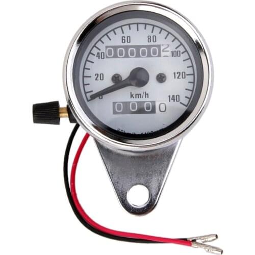 12V Universal Motorcycle Dual Odometer KMH Speedometer Gauge Speed Meter